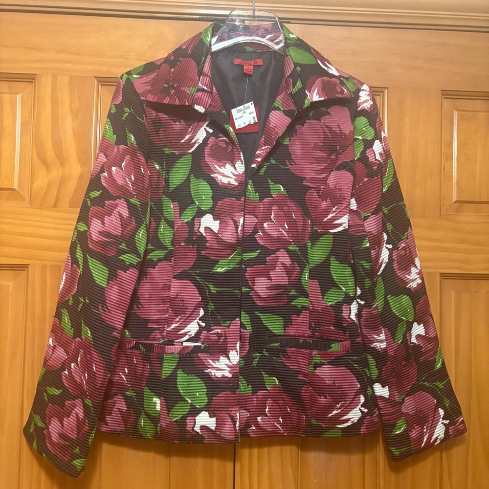 Joni B. Elegant Floral Women's Blazer Size Small NWT